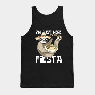 I'm Just Here For The Fiesta Funny Sloth Tank Top